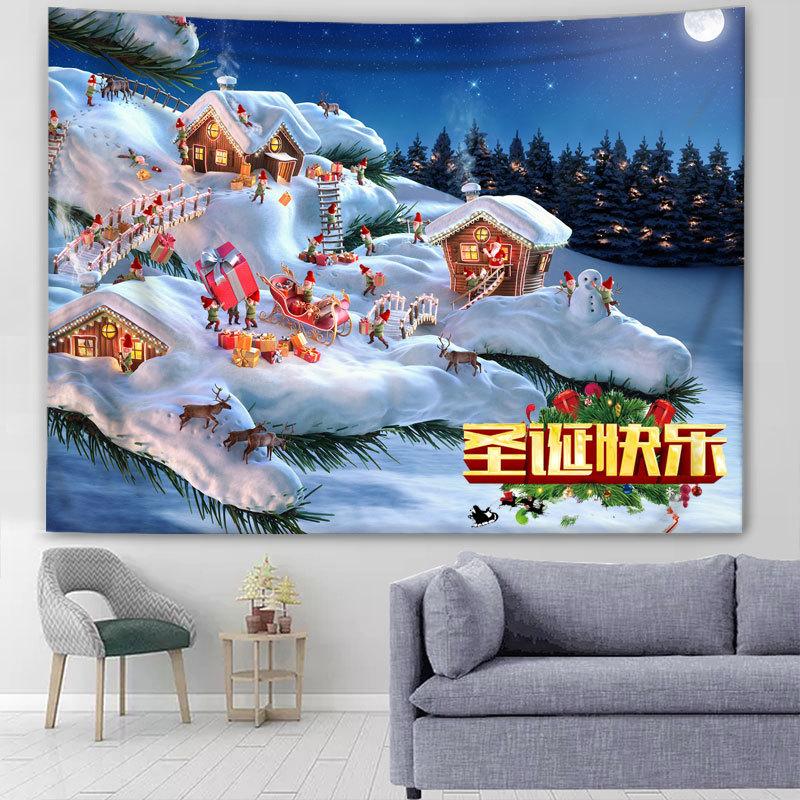 Рождественский фон, ткань, подвесная ткань, прикроватный гобелен для девочек, настенная ткань для общежития, подвесная картина