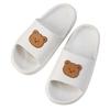 Women Summer Slippers Sandals New Fashion Bear Printed Shoes Thick Bottom Flat Solid Color Buckle Strap Mule Slippers Shoes
