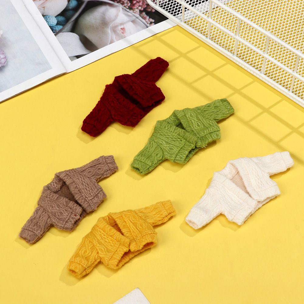 Doll Accessories Mini Knitted Sweater Tops Casual Dress Dressing Clothes 1/12 Doll Cardigans