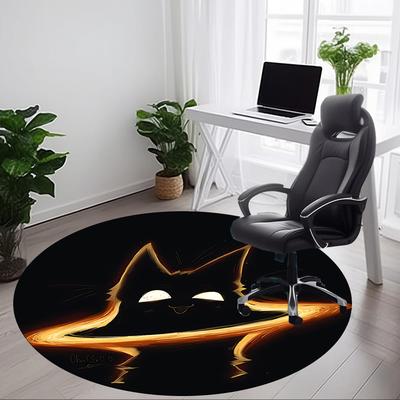 1 шт. Круглый ковер FlameKitty для офиса, коврик для помещений, подходит для офиса, под офисные стулья, спальни, гостиной, домашнего декора236
