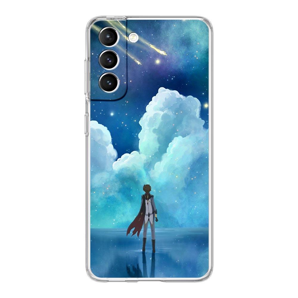 Чехол для телефона с пейзажем из игры Genshin Impact Для Samsung Galaxy S23 Ultra S22 5G S20 S21 FE 5G S10E S9 S8 S10 Plus Мягкий прозрачный чехол