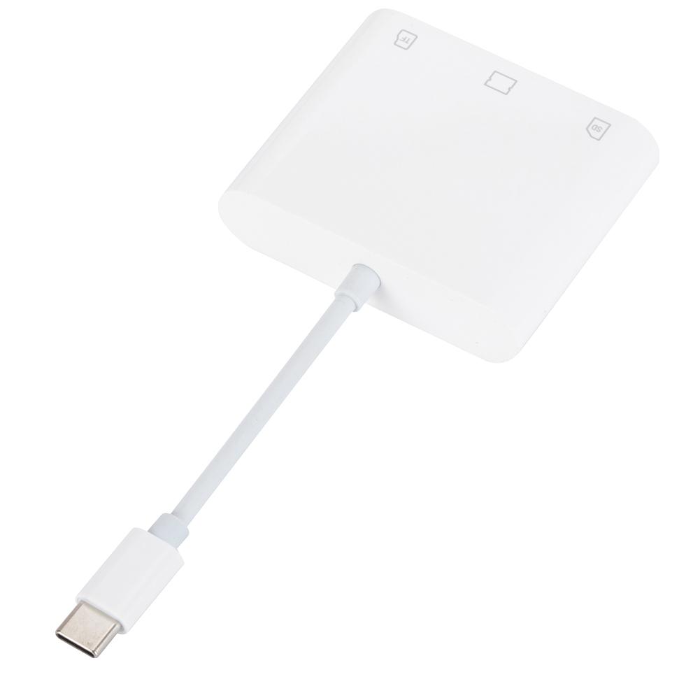 3 in 1 Type-C To SD/TF/CF Memory Card Adapter SD Card Reader Memory Card Reader for iPad iPhone 15 MacBook and More USB-C Device