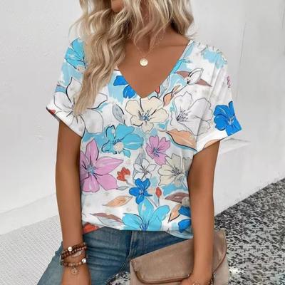 Летняя футболка с принтом «Кокосовая пальма» 3D, женская уличная одежда, повседневные футболки, топы Y2k, женские футболки с V-образным вырезом в стиле Харадзюку, свободная одежда