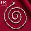 925 Sterling Silver 4mm Snake Bone Necklace Fashionable Wedding Jewelry