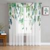 Plant Hanging Green Leaves Tulle Curtains Living Room Kitchen Chiffon Curtain Bedroom Balcony Sheer Curtain Fashion Home Decor
