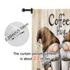 2pcs, Light Filtering Curtains Coffee Gnome Versatile Durable Polyester (without rod) Gifts Perfect for Living Room, Bedroom,