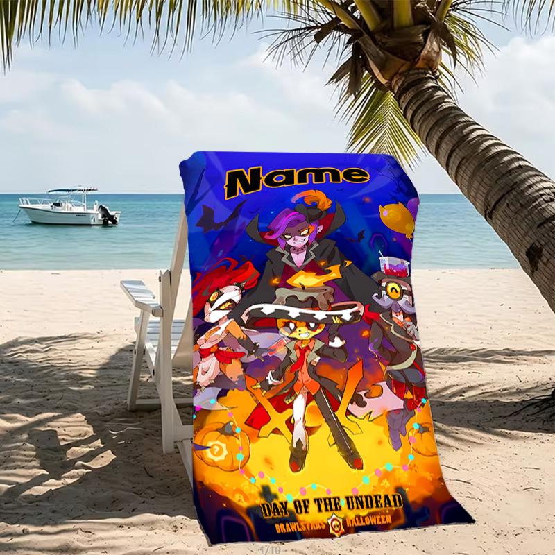 Customizable personalized beach towels Brawl Stars themed designs.Suitable for the beach, yoga, sports;ideal as beach accessories