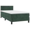 3141410 vidaXL Lit à sommier tapissier avec matelas Vert foncé 100x200 cm
