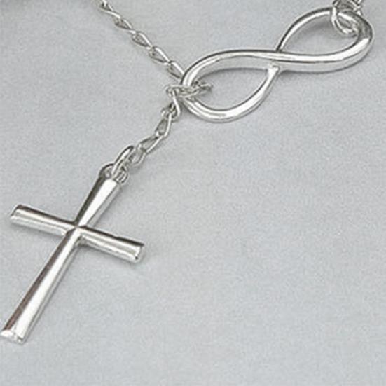 Ожерелье Элегантное многослойное 8-образное колье-колье в форме креста с подвеской-цепочкой для женщин