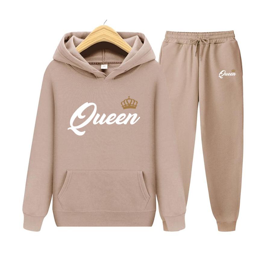 Women's Hoodie Autumn Men's Hoodie + Pants Sets Queen Women Suit Hoodie Two Pieces Set Hooded Sweatshirt