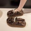Leopard Print Fluffy Shoes Women's Autumn and Winter New Velvet Warm Beanie Shoes Women's Shoes Cotton Shoes