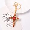New Product Creative Rose Cross Key Ring Buckle Bag Car Key Ring Chain