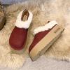 Ботильоны женские на меху, замшевые мокасины на платформе, плюшевые хлопковые туфли, повседневные тапочки, тренд зимы 2025 года, удобные ботинки для ходьбы, женские
