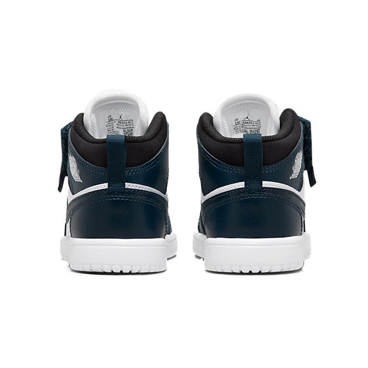 Детские кроссовки Air Jordan 1 Mid PS Armory Navy Blue Black White AR6351-411