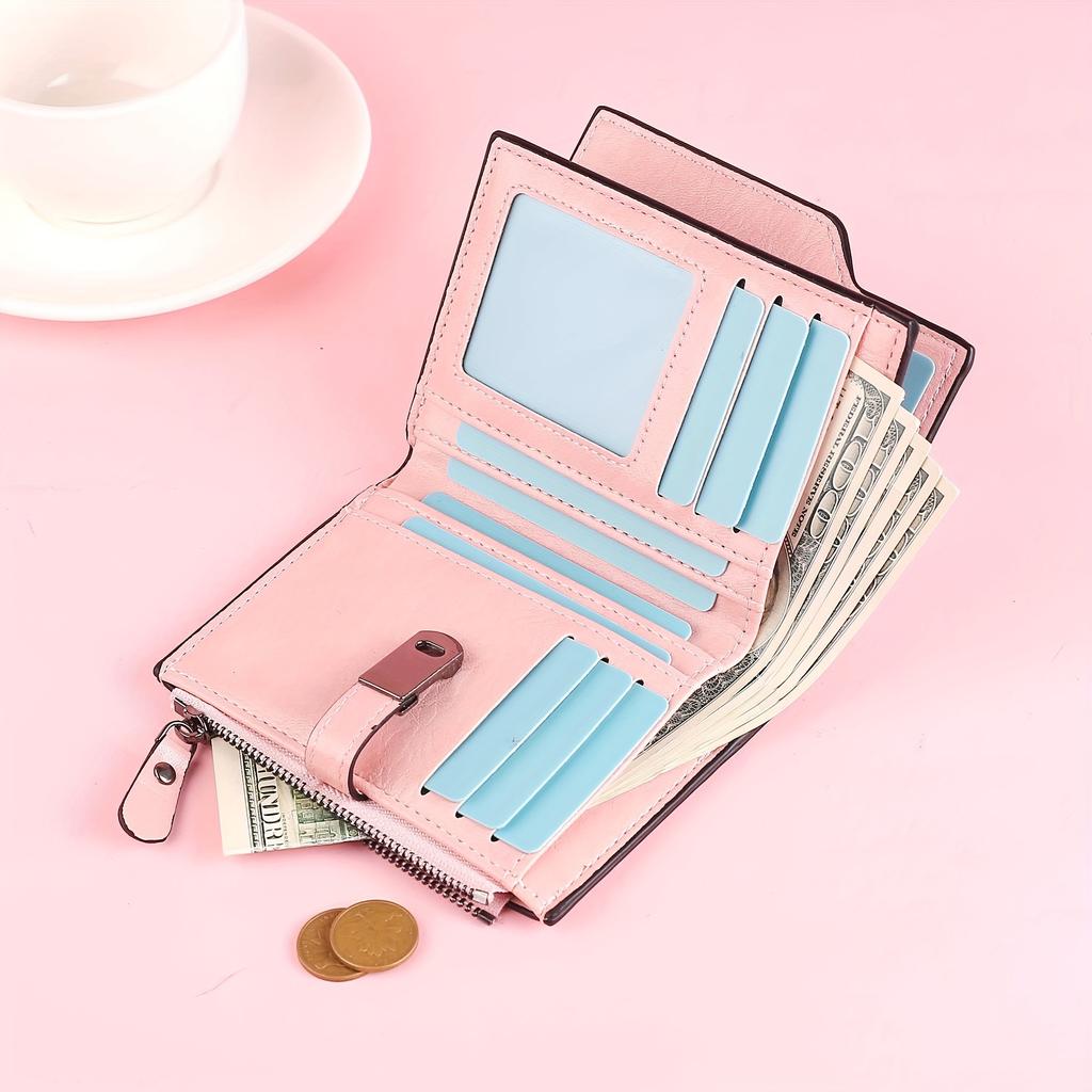Мини-кошелек, многофункциональный держатель для карточек, сумка для документов с зажимом для денег, тройная сумка для карт, модный универсальный кошелек для монет на молнии