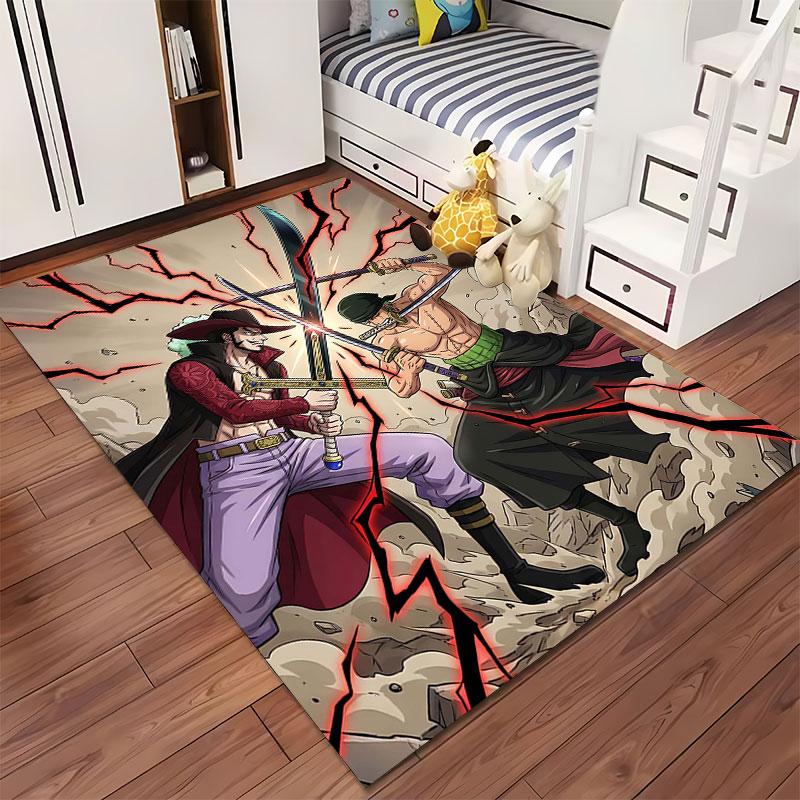 Sword Duel Anime Characters Carpet suitable as a non-slip mat for the living room or bedroom sofa