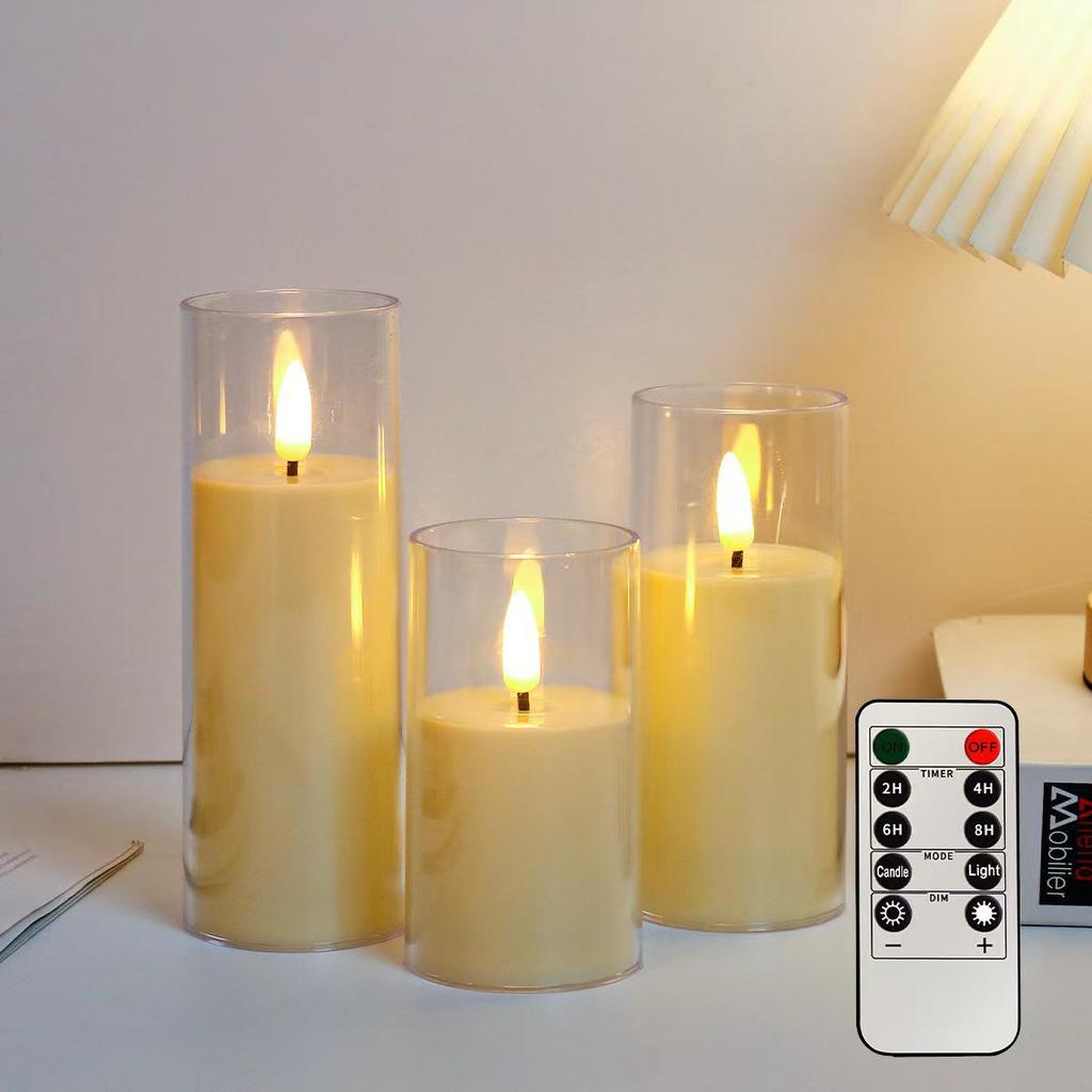 Acrylic LED Candle Atmosphere Light with Remote - Ideal for Romantic Birthday and Party Decorations.