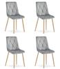 Libra Chair - Light Gray Velvet / Wood Color Legs X 4