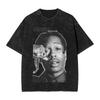 Asap Rockys Vintage Art Washed T Shirt Streetwear Hip Hop Casual T-Shirt  Tees Men Women Short Sleeve Oversize Graphic