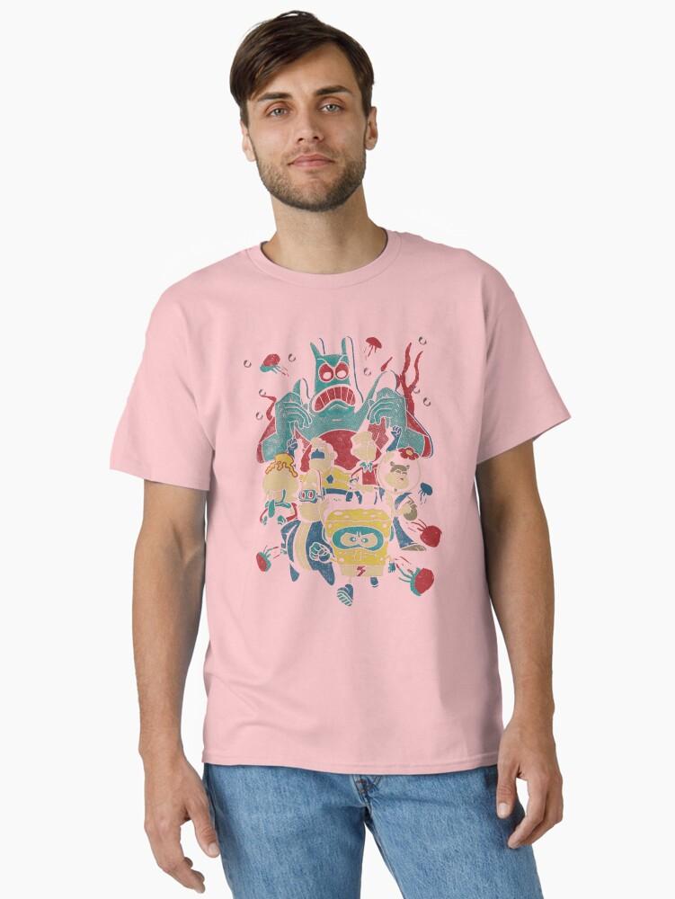 SpongeBob SquarePants SpongeBob SquarePants Retro Superhero Group Poster Classic T-Shirt