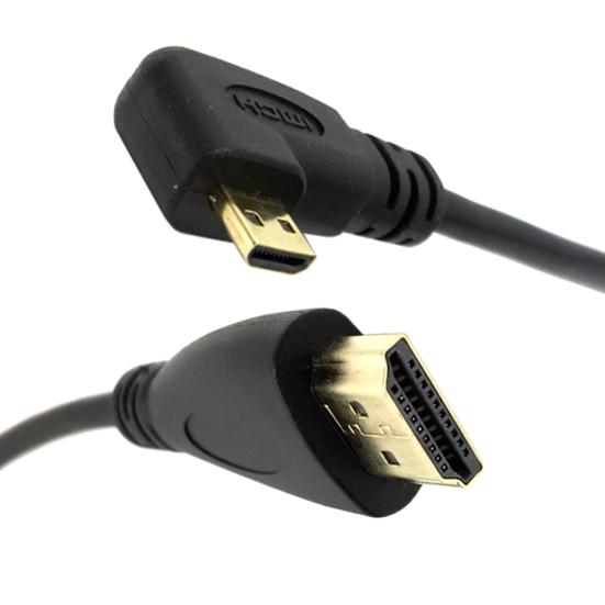 Микро HDMI-совместимый Тип 90 градусов влево D Штекер Угловой к HDMI-совместимому 1.4 Штекер