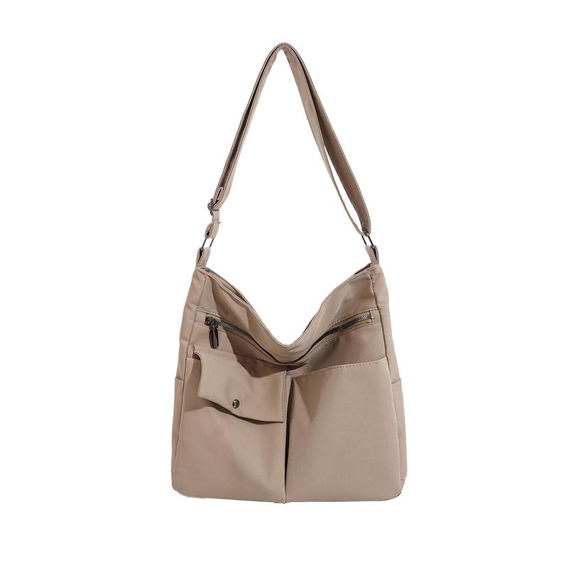 Оксфордская сумка с несколькими карманами, женская сумка через плечо, однотонная студенческая большая сумка