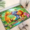 1PC Custom Name Jungle Friends Adventure Theme Floor Mat Ideal for Living Room, Game Rooms, Office, Bedroom,Floor Mat Playful Design