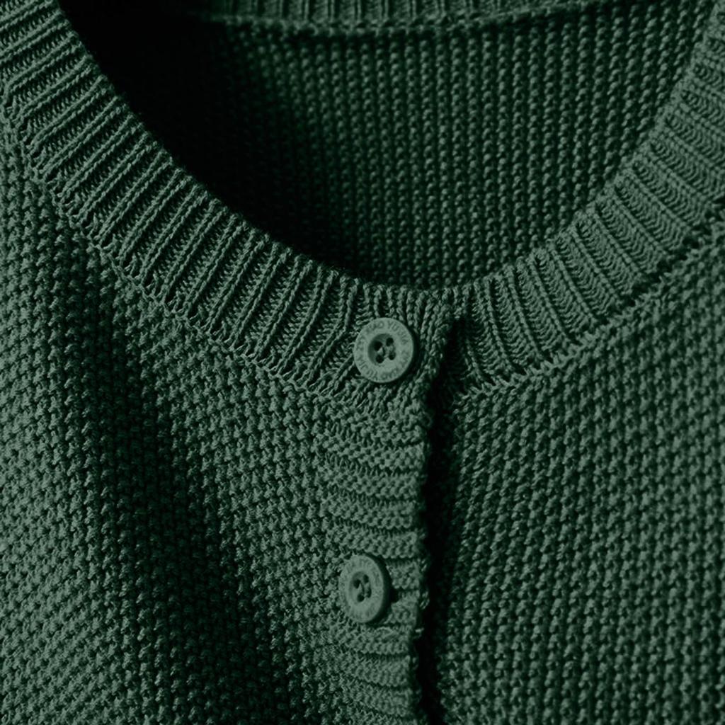 Женский модный повседневный вязаный кардиган однотонного цвета, свободный, с длинным рукавом