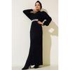 Трикотажное Платье Хиджаб 15900 Длина - Черный