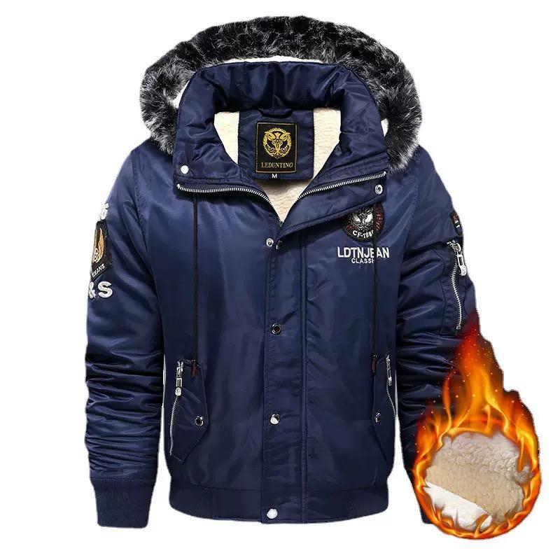 Men's Outdoor Down Padded Jacket Trend Plus Parka Jacket Large Size Padded 5XL Jacket with Hooded Slim Winter Thick Warm Coat