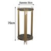 Minimalist Gold Frame Metal Flower Stand with Black Marble Top, 70cm