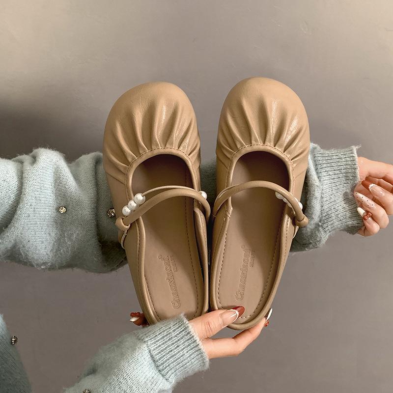 Модные ретро-тапочки-мешки с плоским дном, женская летняя одежда 2025 года, новые полупедальные тапочки Мэри Джейн