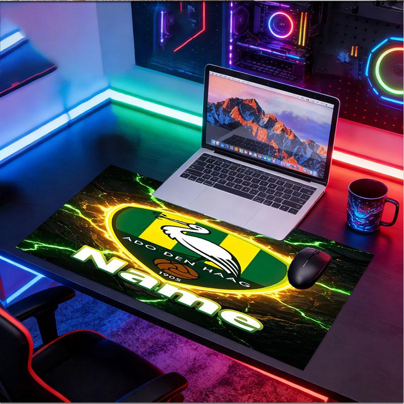 Custom Name Personalized ADO Den Haag Pattern Mousepad, Laptop PC Desk Mat, Decorative Desk Mat for Home Keyboard Pad Gift