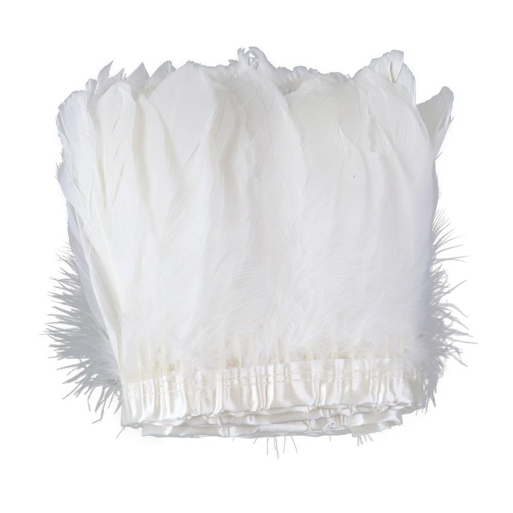 2M/5M/10M White Real Goose Feather Trims Width 15-20cm Goose Feather Ribbon Dyed Clothes Party DIY Craft Dress Sewing Accessory