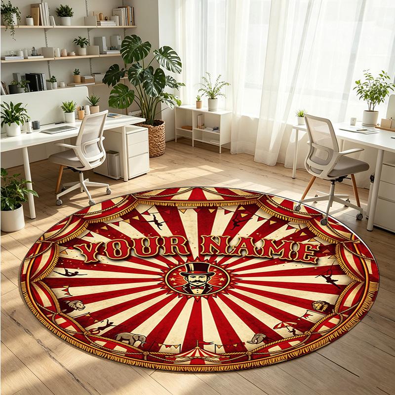 Other Art (72) Theme Round Crystal Velvet Rug Custom Name Text Personalized Floor Mat Home Decor Non Slip Crystal Carpet