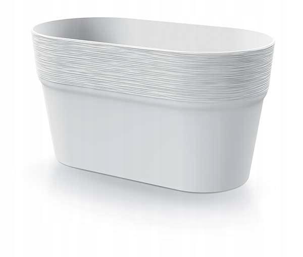 Furu oval white plastic flowerpot 27.5 cm