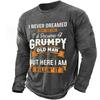 Vintage Men's Long Sleeve T-Shirt Word Tees Tops Graphics T-Shirts For Men 3D Slogan Printed Clothing Oversized Streetwear 5xl