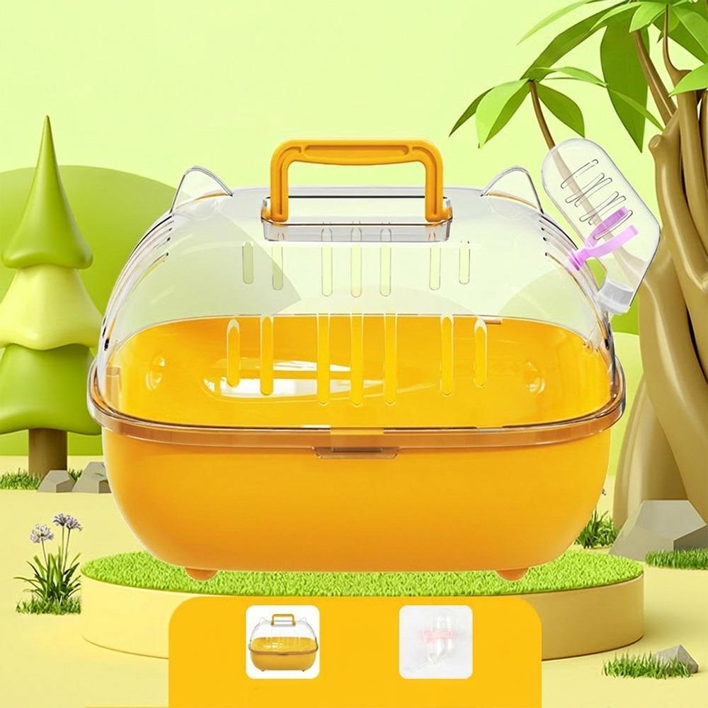 Transparent Cover Hamster Carrier Box Large Space Hamster Habitat Travel Hamster Cage Car Outing