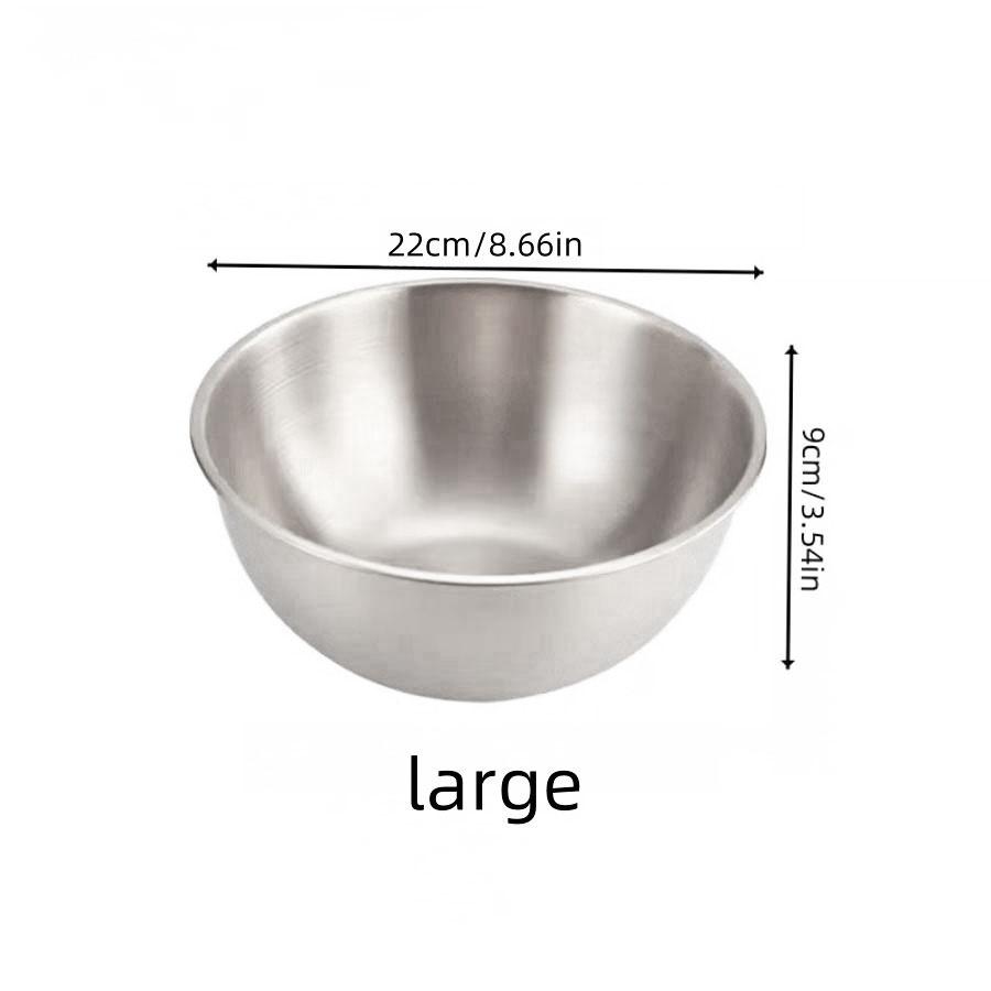 17-25cm Stainless Steel Gold And Silver Salad Bowl Rice Noodles Lamian Noodles Bowl Kitchen Tableware Food Container