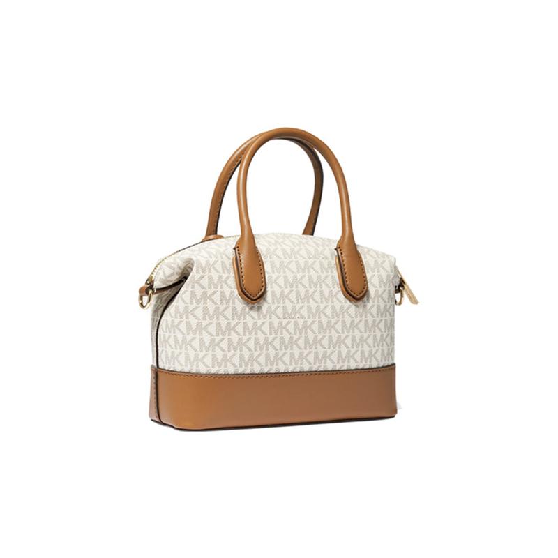 Michael Kors Hyde Сумка-пельмень из искусственной кожи для пресбиопии Маленькая женская Ванильно-белая и Желудево-коричневая