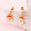 Праздничные рождественские элементы из нержавеющей стали серьги Санта-Клаус серьги-подвески с клеем