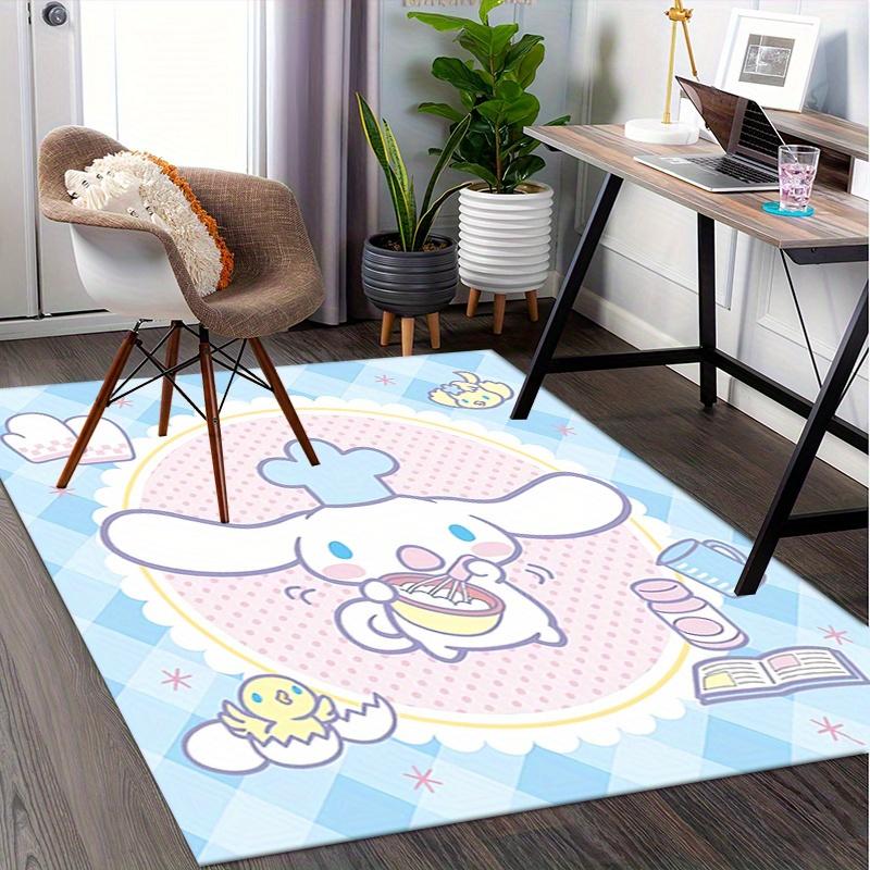 Office Rug Sanrio, Cinnamoroll Anti-Slip Rug, Machine Washable for Living Room, Bedroom, Office, Multiple Sizes, Bedroom Mat, Decorative Mat, Durable