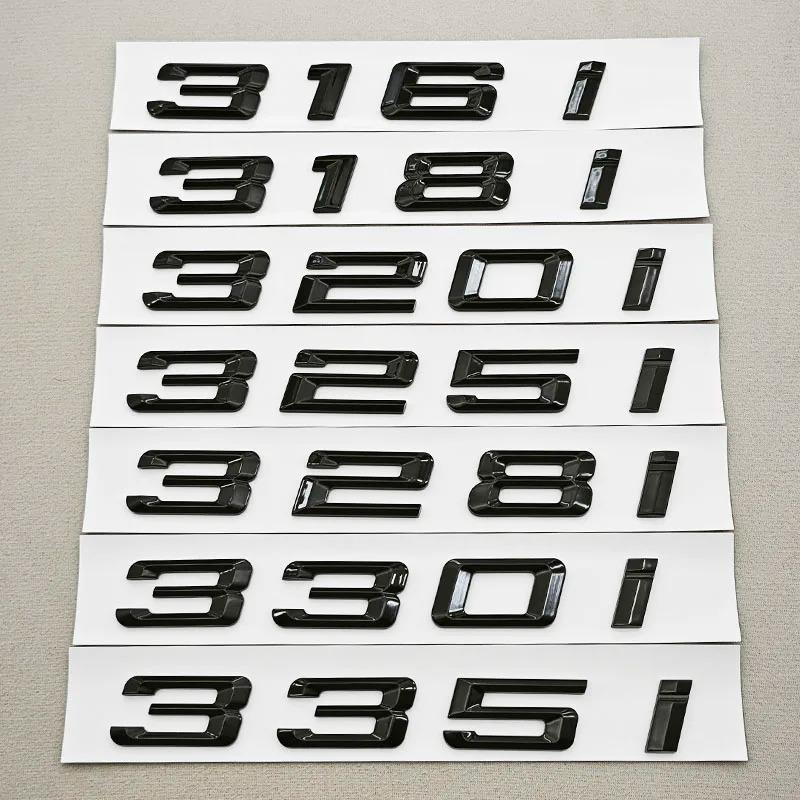 3D ABS Black Car Letters Logo 320i 325i 330i Rear Trunk Badge Emblem Sticker For BMW 3 Series 320i 325i 330i 318i Tail Marking V111
