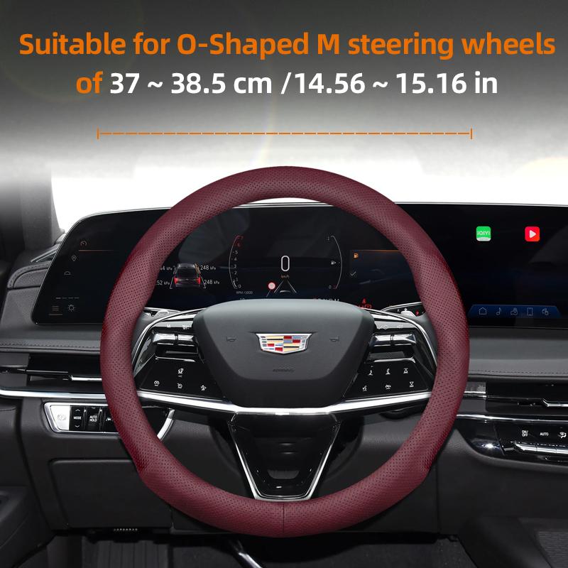 Suitable for Cadillac Ultra-Thin Breathable Leather Steering Wheel Cover Suitable for Cts 2013 Ct4 Carbon Interior Ct5 Xt5 Xt4 Xt6 Escalade Srx X