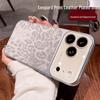 Кожаный чехол для iPhone 17 Pro Max с принтом леопарда, большим окном, защитой для объективов Apple 16 и защитой от падений.