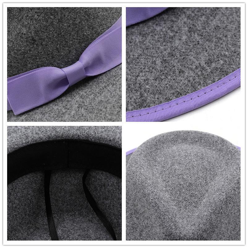 Желтая женская и мужская шерстяная шляпа-федора с бантом и лентой, джентльменская элегантная женская кепка зима-осень с широкими полями, джазовая церковная панама-сомбреро