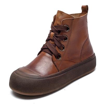 GKTINOO 2025 Ботинки из натуральной кожи для женщин Осенне-зимняя обувь Толстая подошва Коровья кожа Женские ботильоны Бренд Женская обувь