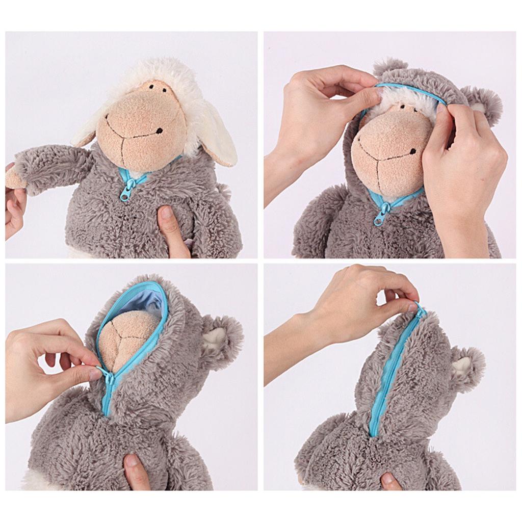 35 см плюшевая игрушка, обернутая в волчью шкуру и овечью ткань, кукольная подушка