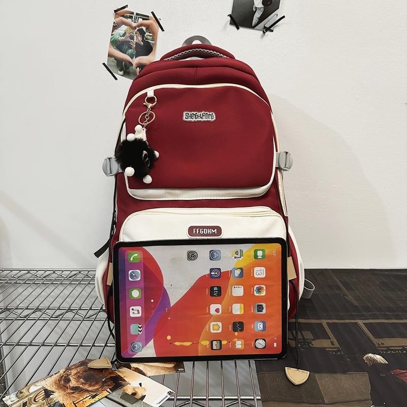 Мужской рюкзак контрастного цвета Женский рюкзак большой вместимости Студенческий школьный рюкзак