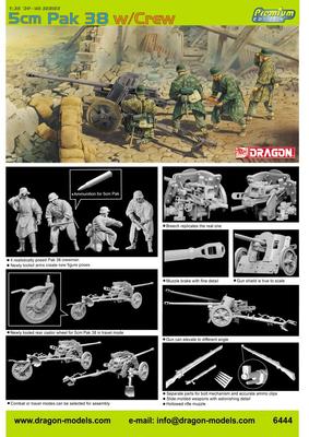 Пластиковая модель немецкой 5-см пушки Pak38 1/35 противотанковой пушки с экипажем (Премиум Е)